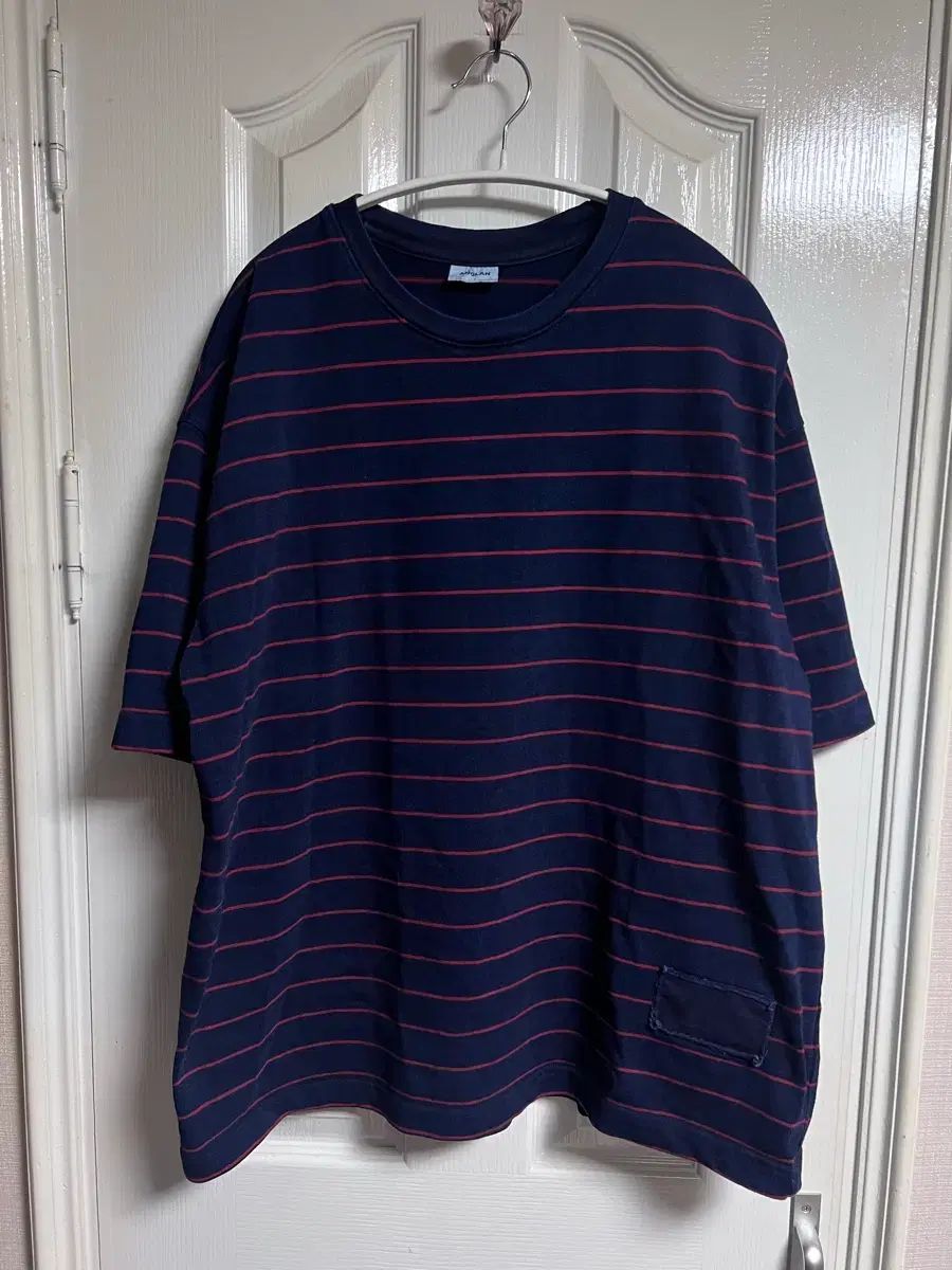 ANGLAN ストライプ 半袖Tシャツ