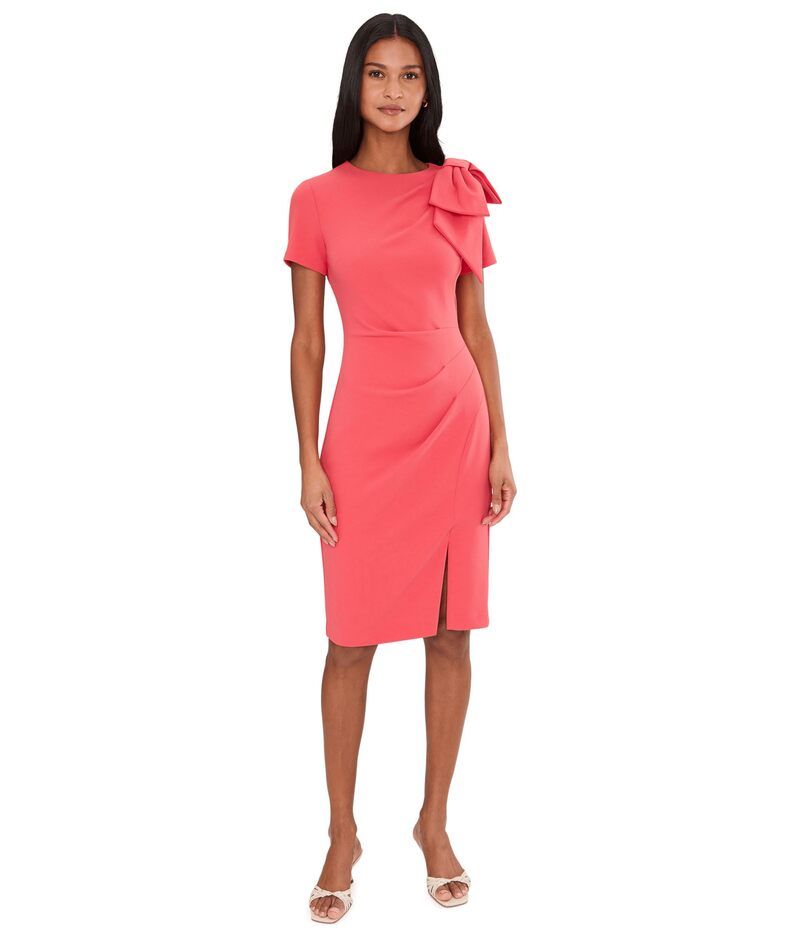 アドリアナ パペル レディース トップス ワンピース プリーツ ミディ Adrianna Papell Pleated Bow Midi Dresspiced Apricot アプリコット