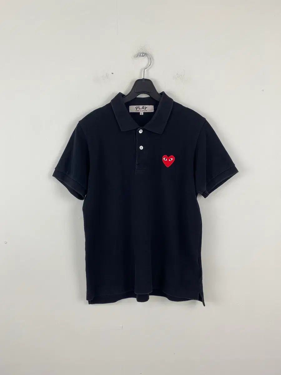 コム・デ・ギャルソン レッド ワッペン ブラック KARA 半袖Tシャツ L <233>