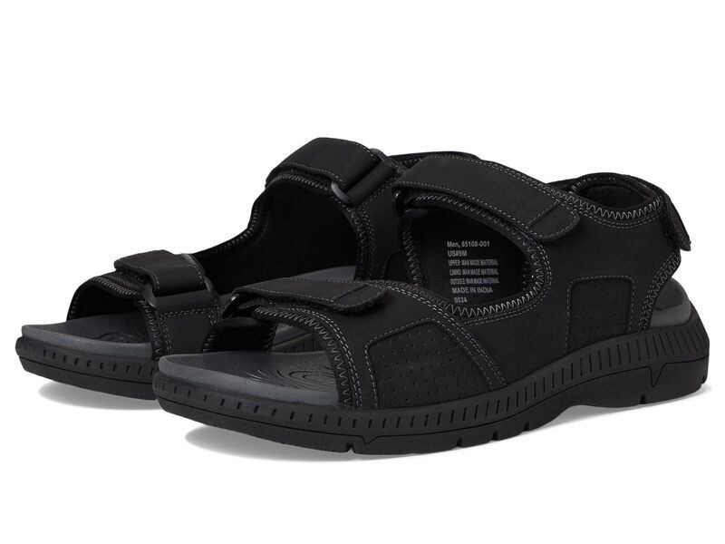 ノンブッシュ メンズ シューズ サンダル Nunn Bush Laguna 3 Strap River Sandal Lightweight Adjustable and Comfortable Bl