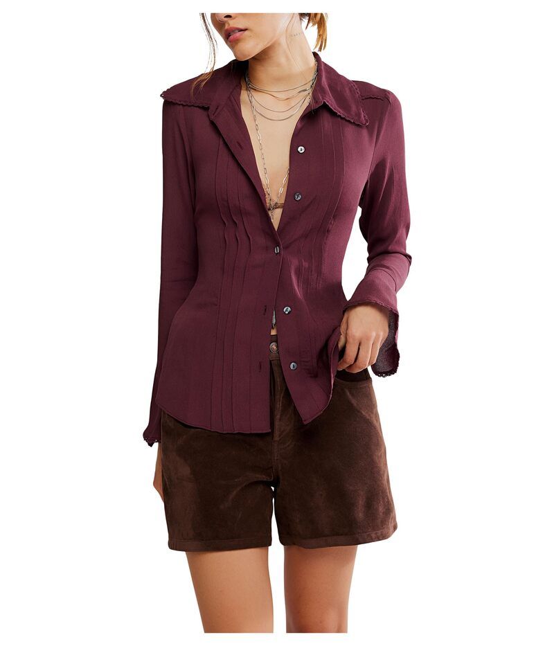 フリーピープル レディース トップス シャツ Free People Melrose Top Chocolate Grape グレープ