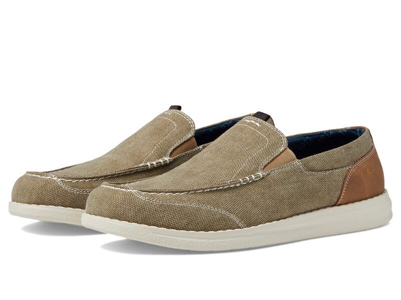 ノンブッシュ メンズ シューズ スリッポン・ローファー Nunn Bush Brewski Canvas Moccasin Toe Venetian SlipOn Stone ストーン