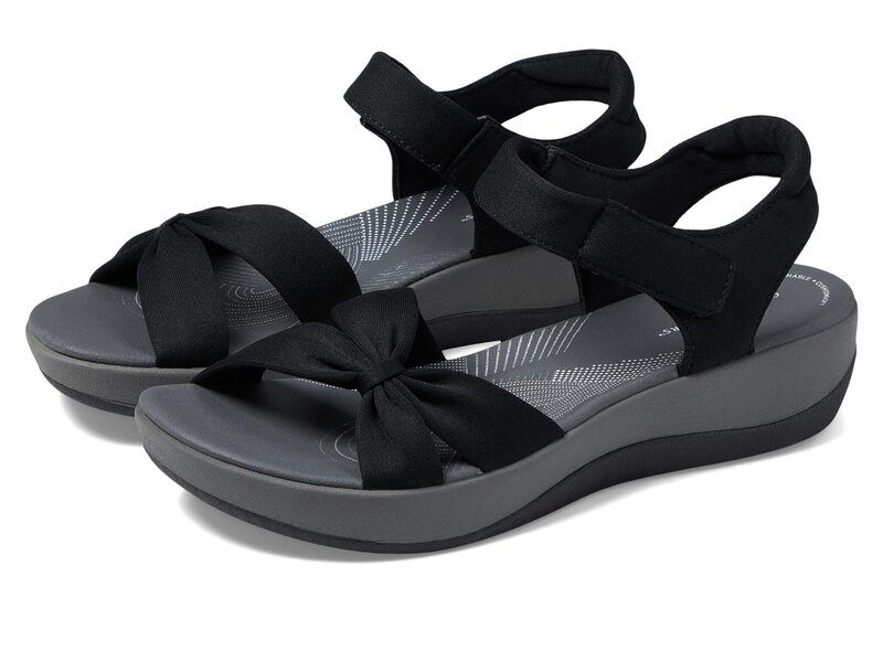 クラークス レディース シューズ サンダル Clarks Arla Shore Black Textile ブラック