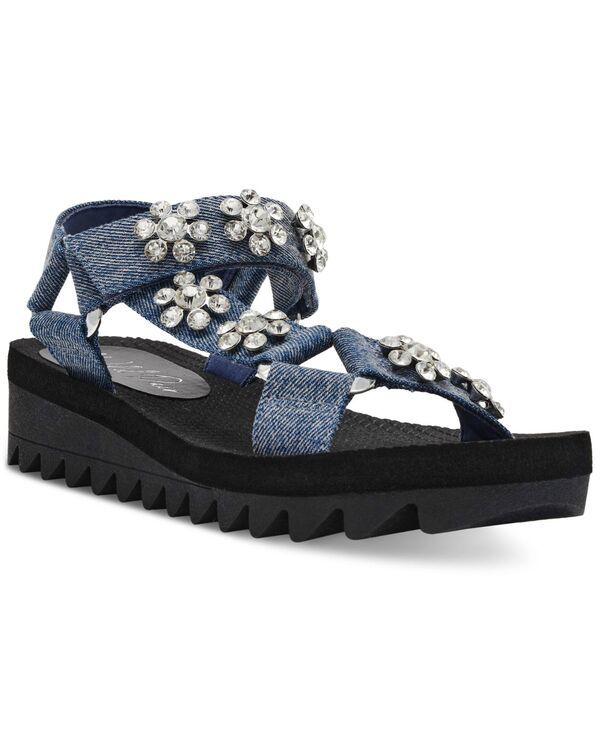 ワイルド ペアー レディース シューズ サンダル Wild Pair Kudose Sporty Embellished Sandals Created for Macys Denim デニム