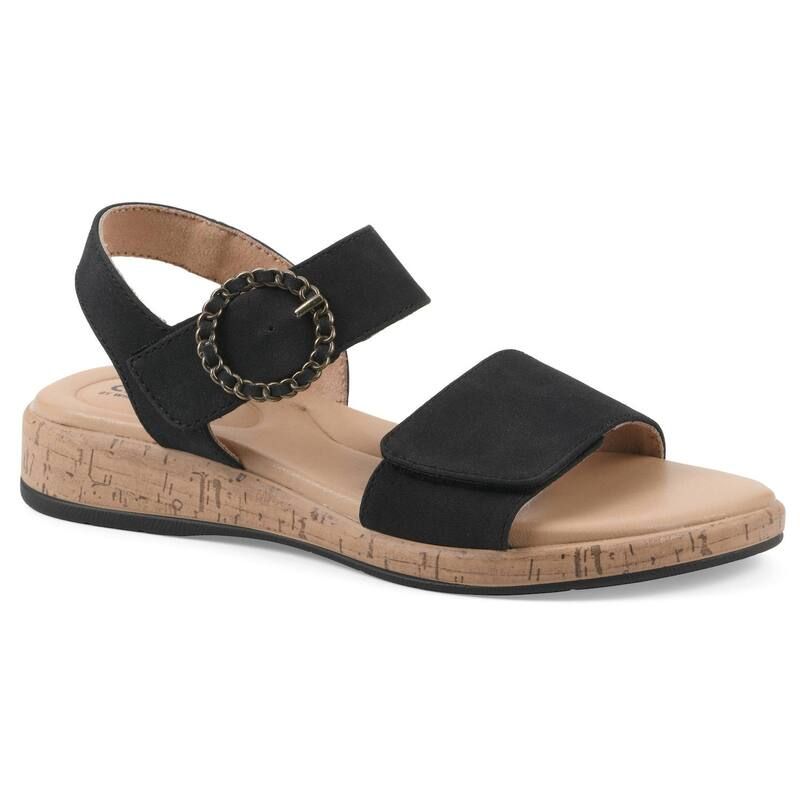 クリフバイホワイトマウンテン レディース シューズ サンダル Cliffs by White Mountain Bonique Womens Wedge SlipOn Sandals Black Su