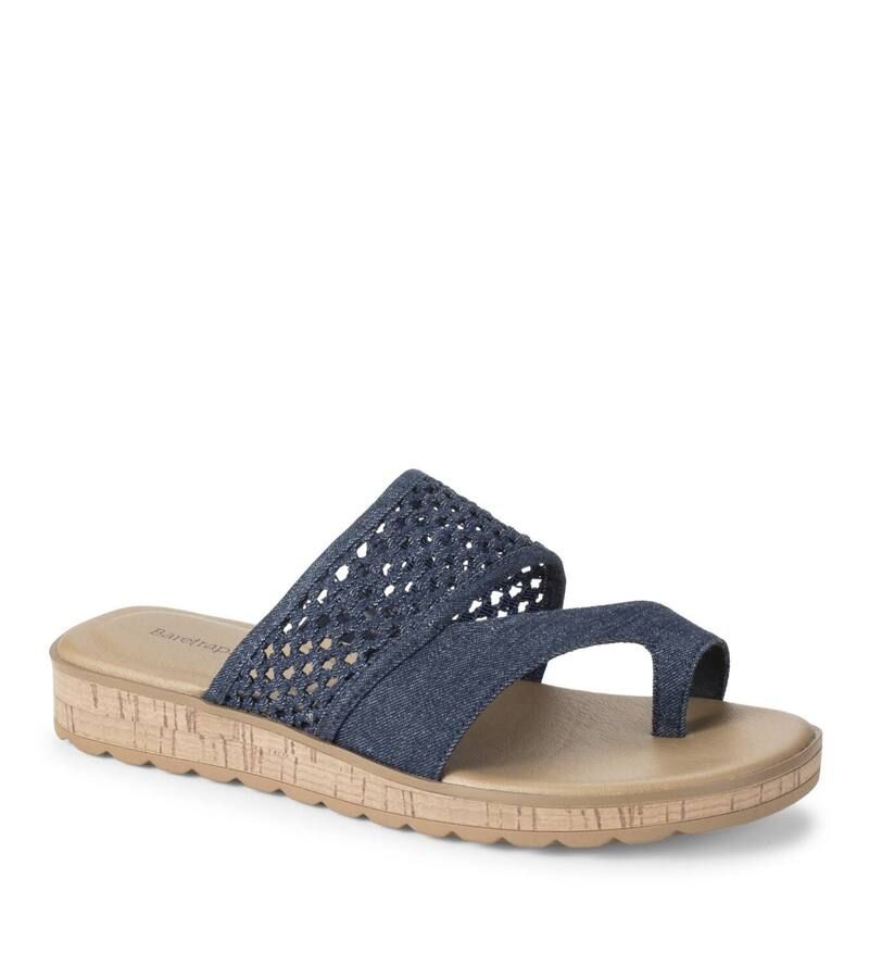 ベアトラップス レディース シューズ サンダル Baretraps Gibby Slide Womens Cushioned SlipOn Sandals Dark Denim デニム