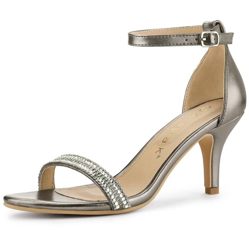 アレグラ ケー レディース シューズ パンプス サンダル アンクル ヒール ALLEGRA K Womenstiletto Heels Rhinestone Ankle Strap Sandals G