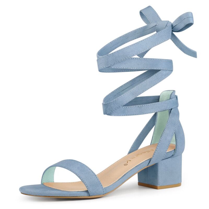 アレグラ ケー レディース シューズ パンプス サンダル レース ヒール ALLEGRA K Womens Open Toe Block Heelace Up Heels Heel Sandals B