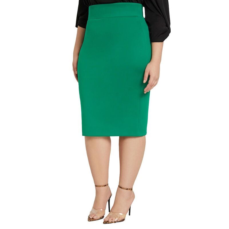 エロクイ レディース ボトムスカート プラスサイズ ELOQUII Womens Plusize Neoprene Pencil Skirt Emerald エメラルド