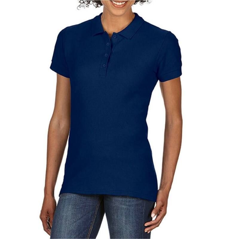 ギルダン レディース トップス Tシャツ ポロシャツ Gildan WomensLadies Double Piqu Polo Shirt Navy ネイビー