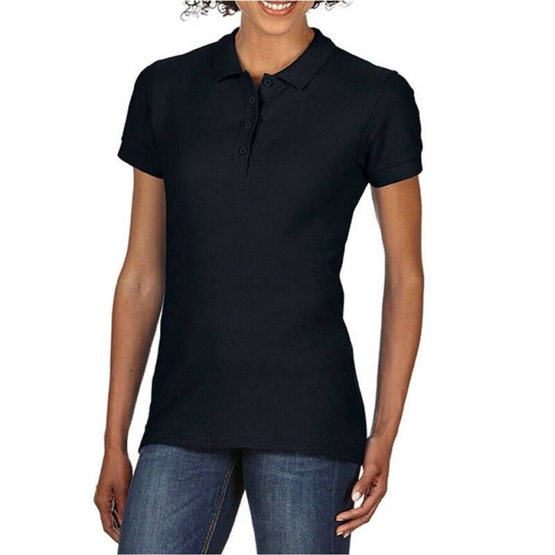 ギルダン レディース トップス Tシャツ ポロシャツ Gildan WomensLadies Double Piqu Polo Shirt Black ブラック