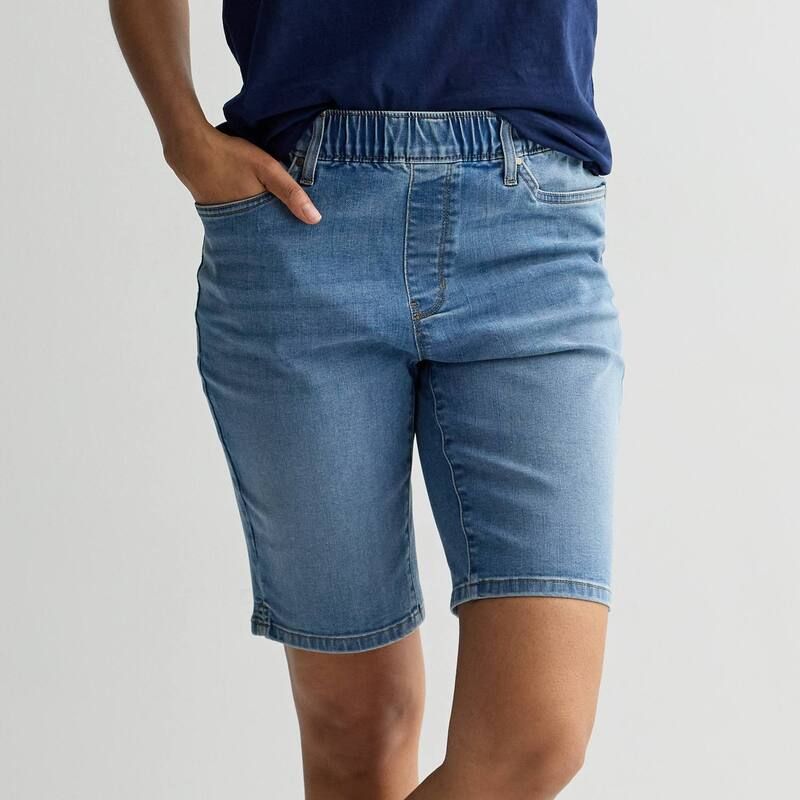 クロフト＆バロー レディース ボトムス ハーフパンツ・ショーツ ショートパンツ デニム Womens Croft Barrow Modern Denim PullOn Bermuda Shorts L