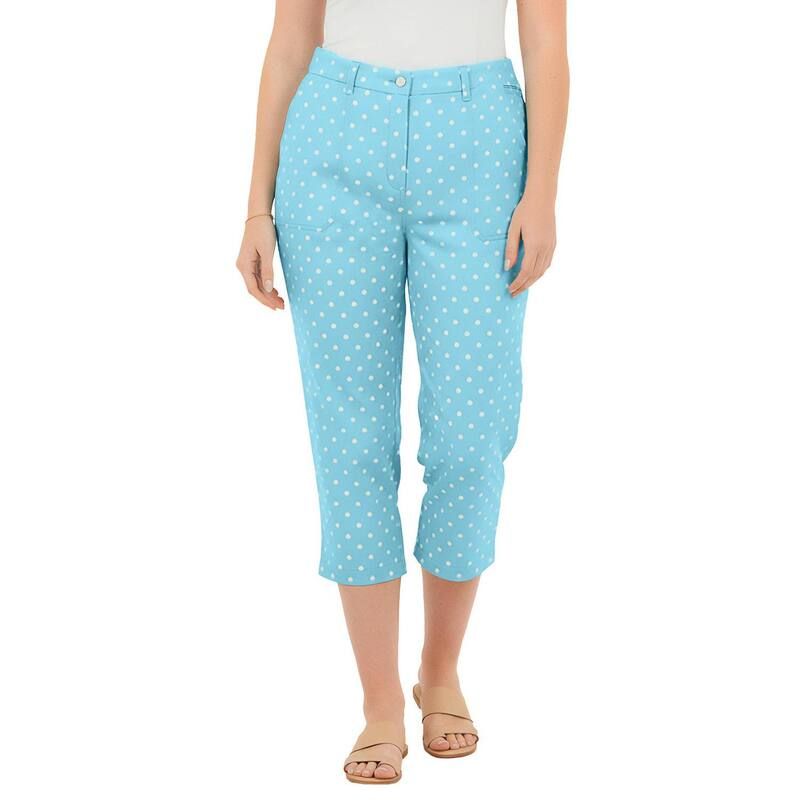 ウーマン ウィズイン レディース ボトムス カジュアルパンツ プラスサイズ キャップ Woman Within Plusize Adjustable Waist Chino Capri Seamist