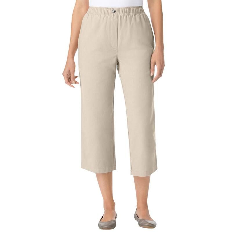 ウーマン ウィズイン レディース ボトムス カジュアルパンツ プラスサイズ プチ コットン デニム キャップ ジーンズ Woman Within Plusize Petite 7Day Elastic
