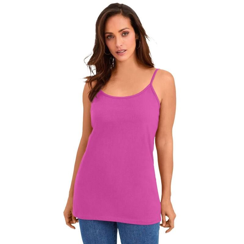 ジェシカロンドン レディース トップス Tシャツ プラスサイズ コットン Jessica London Womens Plusize Stretch Cotton Cami Deep Orchid