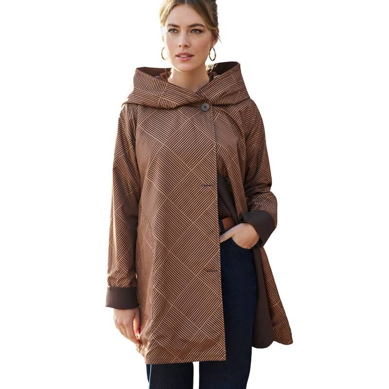 ジェシカロンドン レディース アウター ジャケット・ブルゾン A ライン プラスサイズ コート Jessica London Womens Plusize Reversible ALine Rainc
