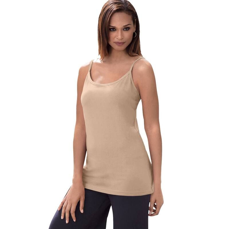 ジェシカロンドン レディース トップス Tシャツ プラスサイズ コットン Jessica London Womens Plusize Stretch Cotton Cami New Khaki カーキ