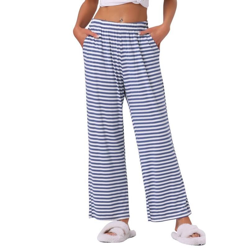 cheibear レディース アンダーウェア ナイトウェア ワイドレッグ ストレート パンツ コットン cheibear Womens Cotton Pajama Bottom Elastic Wai