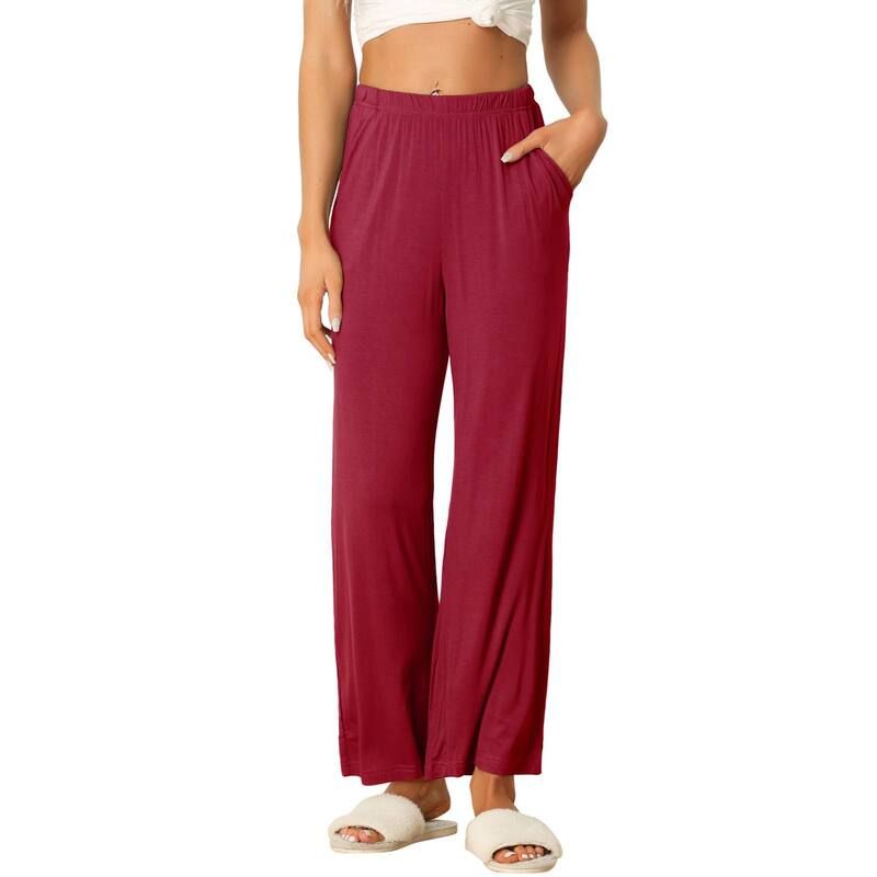 cheibear レディース アンダーウェア ナイトウェア ワイドレッグ ストレート パンツ コットン cheibear Womens Cotton Pajama Bottom Elastic Wai