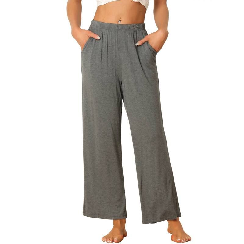 cheibear レディース アンダーウェア ナイトウェア ワイドレッグ ストレート パンツ コットン cheibear Womens Cotton Pajama Bottom Elastic Wai