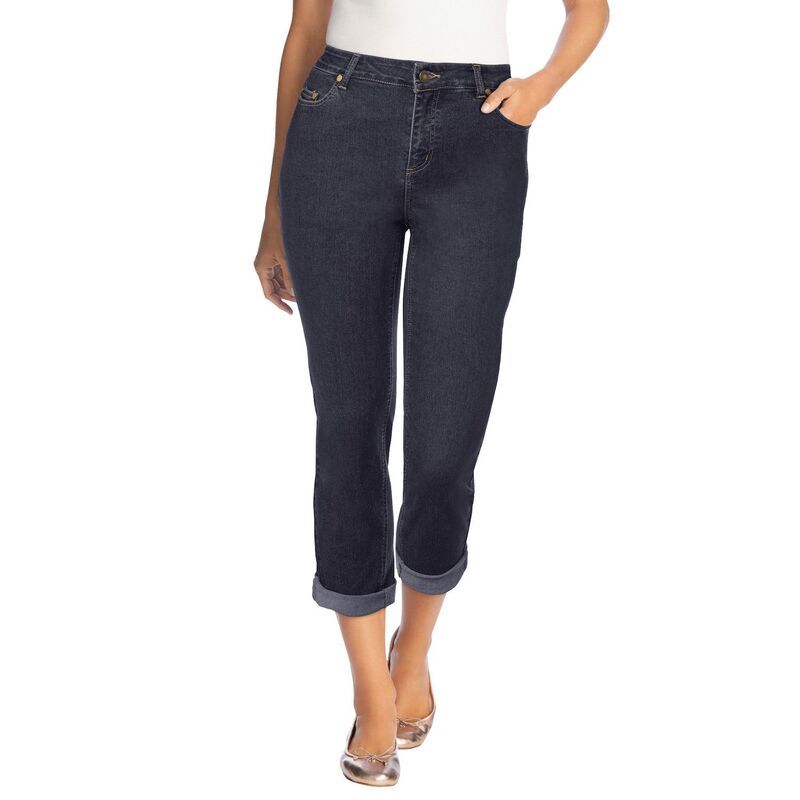 ウーマン ウィズイン レディース ボトムス デニムパンツ プラスサイズ ジーンズ Woman Within Plusize Stretch Denim FivePocket Girlfriend Je