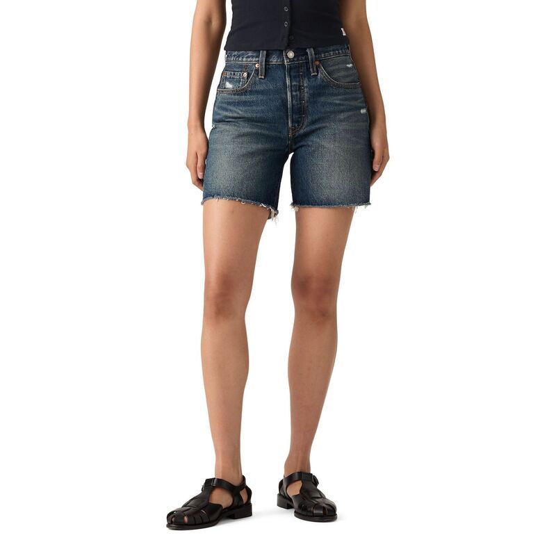 リーバイス レディース ボトムス ハーフパンツ・ショーツ ショートパンツ Womens Levis 501 Original HighRise MidThigh Jean Shorts Trailin