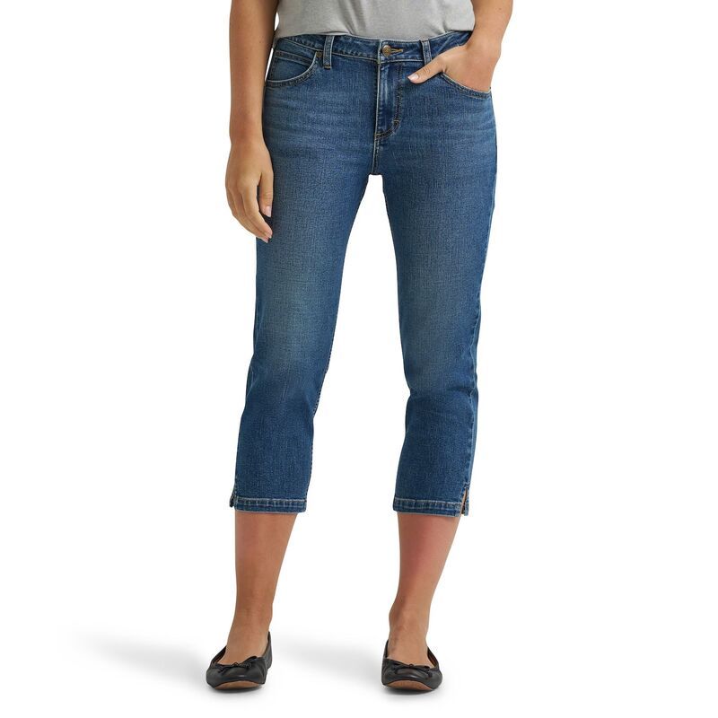 リー レディース ボトムス カジュアルパンツ デニム キャップ Womens Lee Legendary Denim Straight Capris Clear Nights デニム