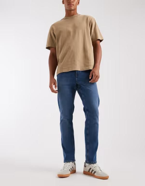 エイソス メンズ ボトムス デニムパンツ ジーンズ ASOS DESIGN slim jeans in light wash LIGHT WASH BLUE ブルー