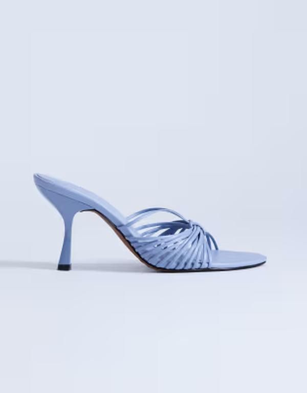 トップショップ レディース シューズ サンダル Topshop Simba strappy mule high sandals BLUE ブルー