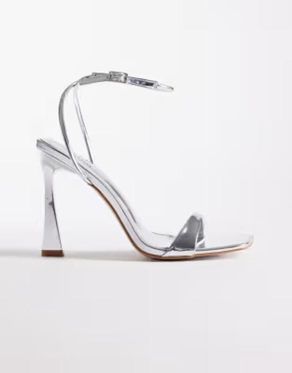 シミ レディース シューズ サンダル ヒール SIMMI Shoesimmi London Aeros barely there heeled sandalsilver mirror シルバー