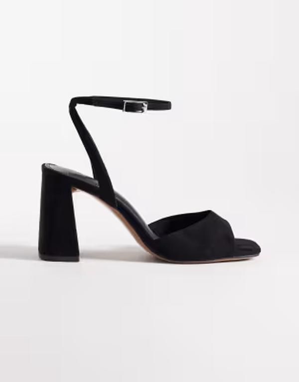 エイソス レディース シューズ サンダル スエード ヒール ASOS DESIGN Honour barely there mid block heel sandalsuedette Black su
