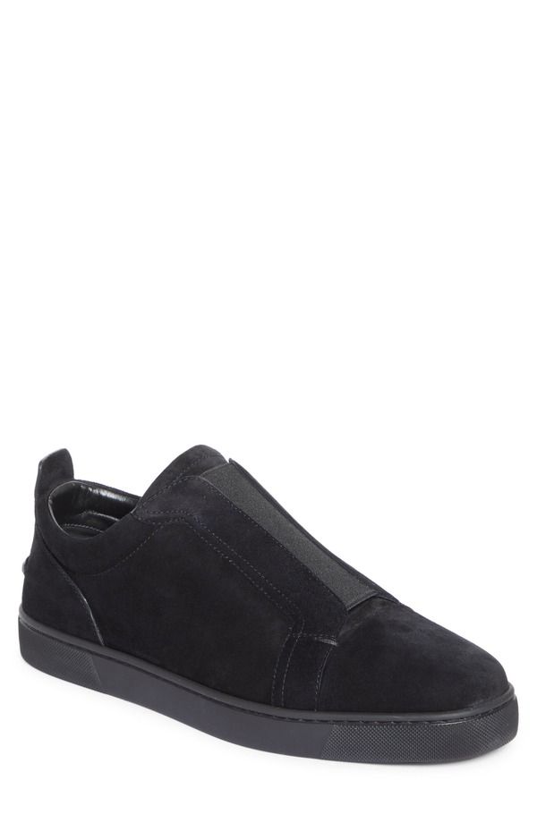 クリスチャン・ルブタン メンズ シューズ スニーカー Christian Louboutin Louis Flat Low Top Sneaker Black ブラック