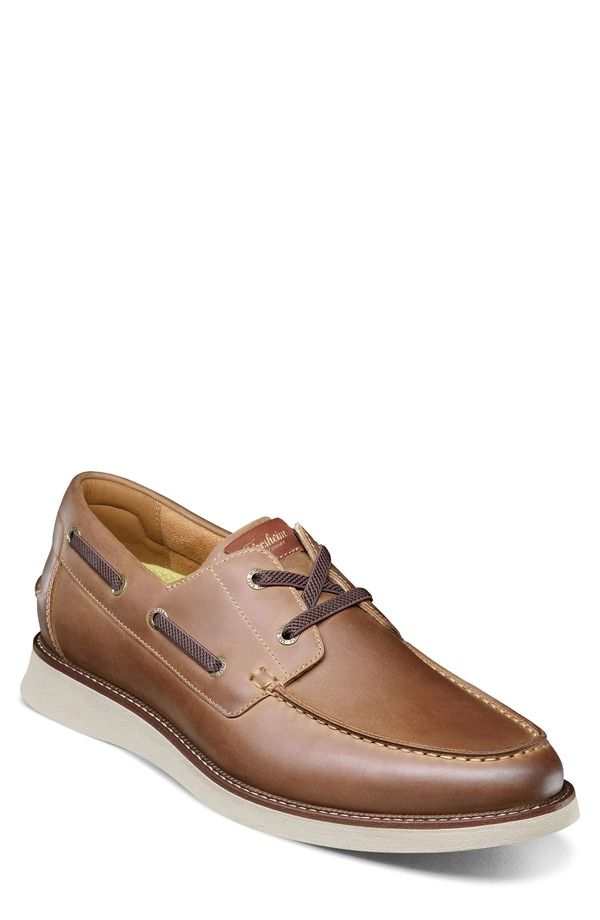 フローシャイム メンズ シューズ スリッポン・ローファー レース Florsheim Launch Moc Toe LaceUp Boat Shoe Brown ブラウン