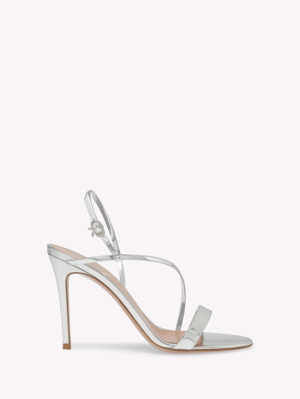 ジャンヴィト ロッシ レディース シューズ サンダル Gianvito Rossi Manhattan 95 Sandal Metallic Silver Leather シルバー