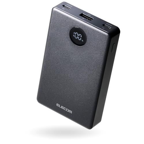 エレコム 半固体電池 10000mAh PD35W Type-C USB-A 燃えにくい 安全設計 長寿命 2000回サイクル 3台同時充電 残量表示 軽量220g PSE認証 機内持ち込み可 iPhone対応 ミッドナイト EC-C61MN c2954616