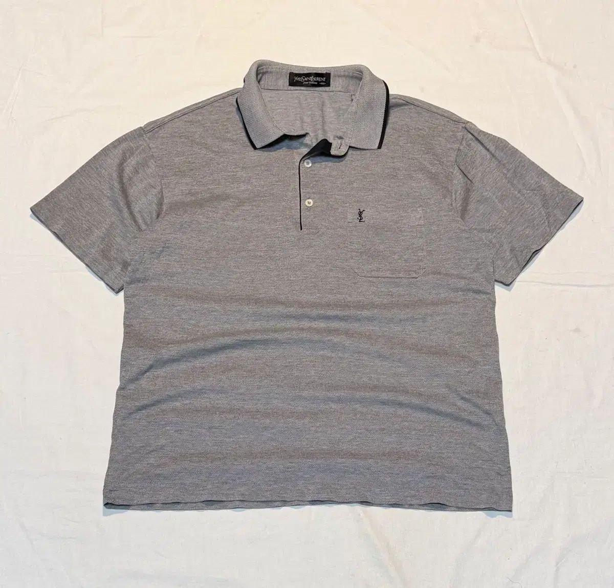90s YVES SAINT LAURENT イヴ・サンローラン カラーTシャツ グレー