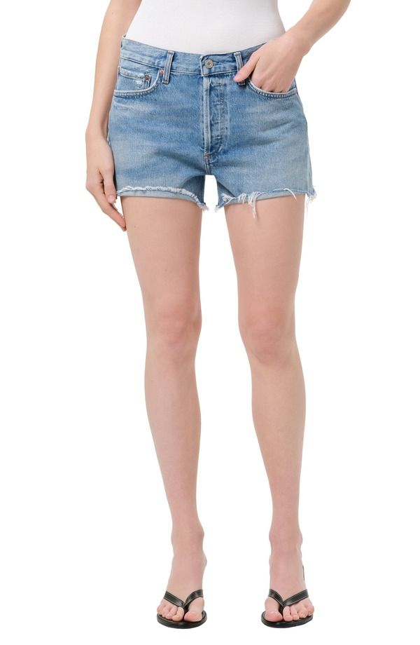 アゴルド レディース ボトムス デニムパンツ ショートパンツ AGOLDE Parker Denim Cutoff Shorts Post Light Indigo インディゴ