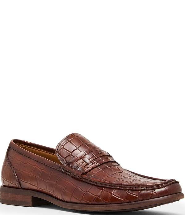 スティーブ マデン メンズ シューズ スリッポン・ローファー レザー Steve Madden Mens Kline Leather Croco Loafers Tan タン