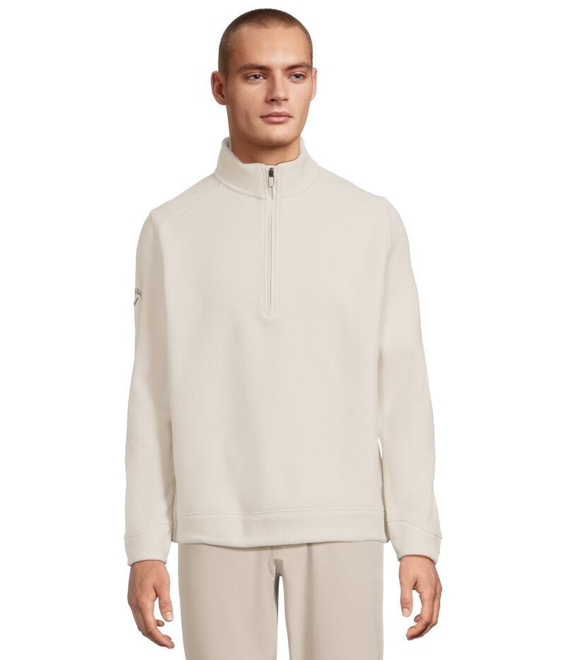 キャラウェイ メンズ アウター パーカー・スウェット Callaway Long Sleeve Waffle 14zip White Onyx ホワイト