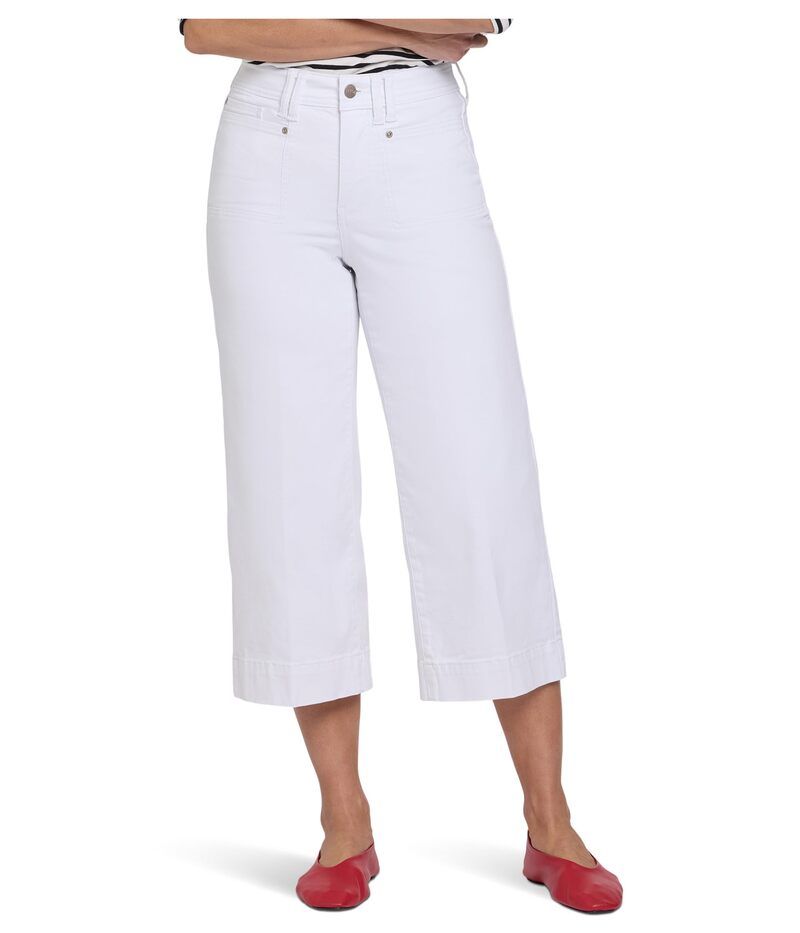 エヌワイディージェイ レディース ボトムス デニムパンツ ワイドレッグ プチ キャップ ジーンズ NYDJ Petite Brigitte Wide Leg Capri Jeans Optic Whi