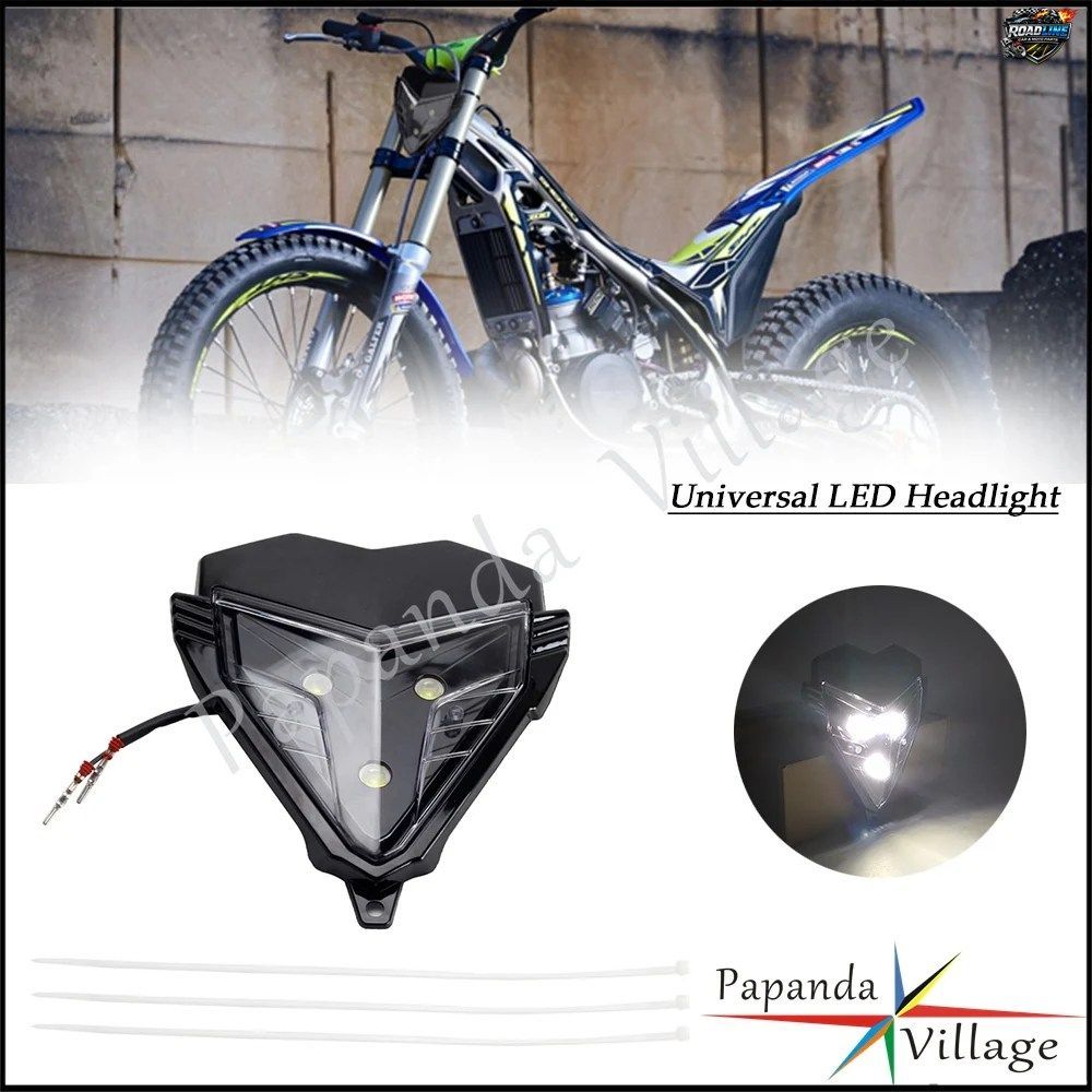 モトクロス エンデューロ ミニ LED ヘッドライト ユニバーサル トライアル レーシング バイク スーパーモト ヘッドライト ヘッドランプ ホ