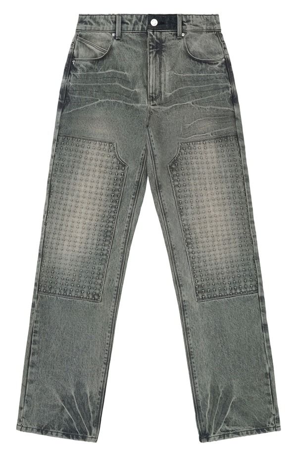 アールティーエー メンズ ボトムス デニムパンツ スリムフィット ジーンズ RtA Ricardo Slim Fit Carpenter Jeans Iron Haze 3D Cross