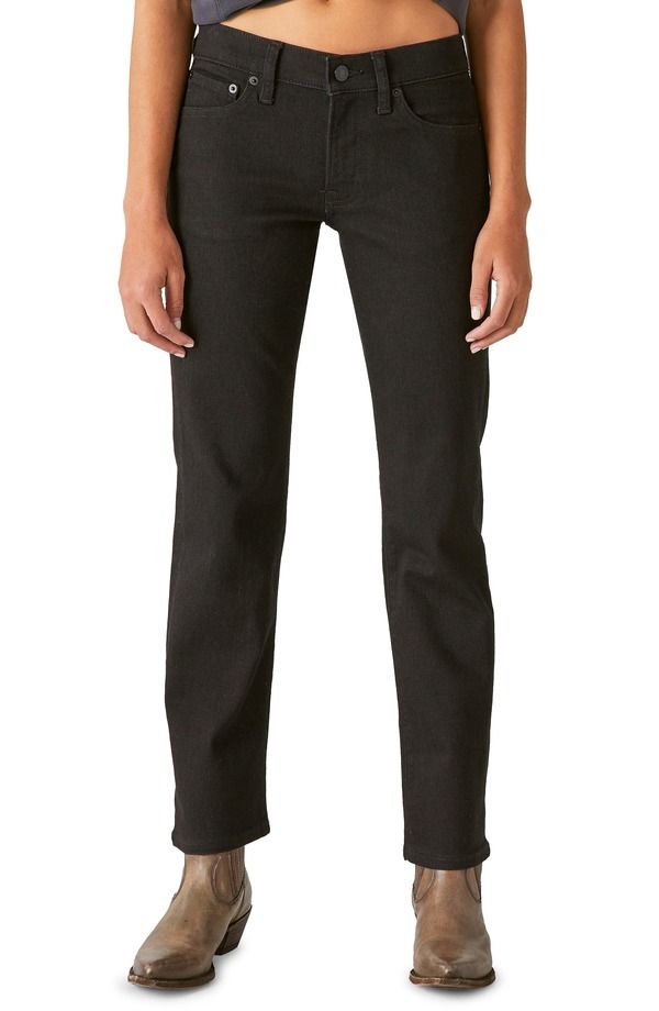 ラッキーブランド レディース ボトムス デニムパンツ ストレート ジーンズ Lucky Brand Sweet Straight Leg Jeans Clean Black ブラック