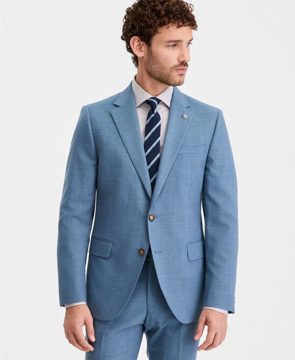 テッドベーカー メンズ アウター ジャケット・ブルゾン Ted Baker Mens ModernFit Light Blue Solid Suit Separates Jacket Light Bl