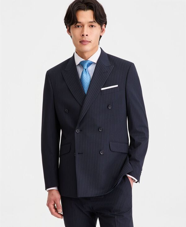 ケネスコール メンズ アウター ジャケット・ブルゾン Kenneth Cole Reaction MenslimFit DoubleBreasted Pinstripe Suit Separates