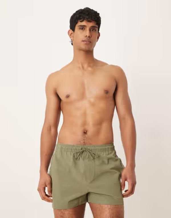 カルバンクライン メンズ 水着 ハーフパンツ・ショーツ ショートパンツ ロゴ Calvin Klein side script logo drawstring swim shorts Khaki カー