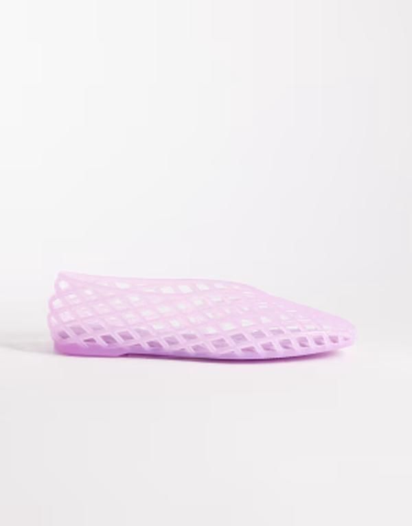 エイソス レディース シューズ パンプス ASOS DESIGN Luminous jelly caged ballet flats in lilac ライラック
