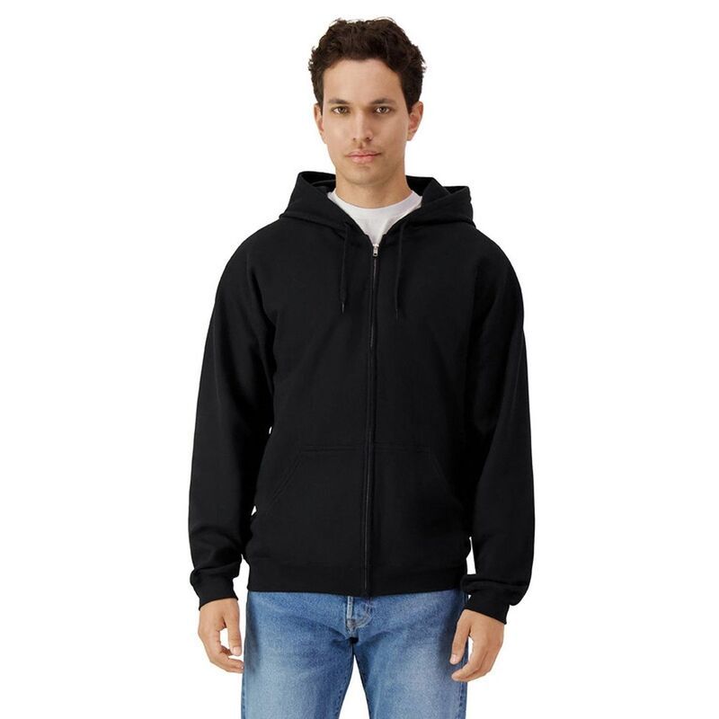 ギルダン レディース アウター ニット・セーター フリース パーカー Gildan Mensoftstyle Fleece Midweight Full Zip Hoodie Black ブラック
