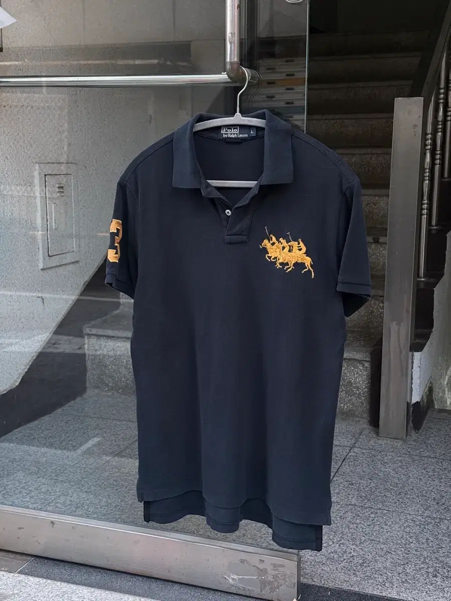 ポロラルフローレン ビックポニー カラ―半袖Tシャツ ブラック