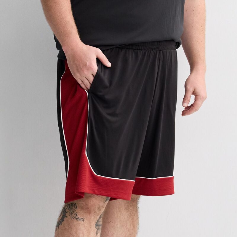 Tek Gear レディース ボトムス ハーフパンツ・ショーツ メッシュ トール ショートパンツ Big Tall Tek Gear Mesh Basketball Shorts Black Red